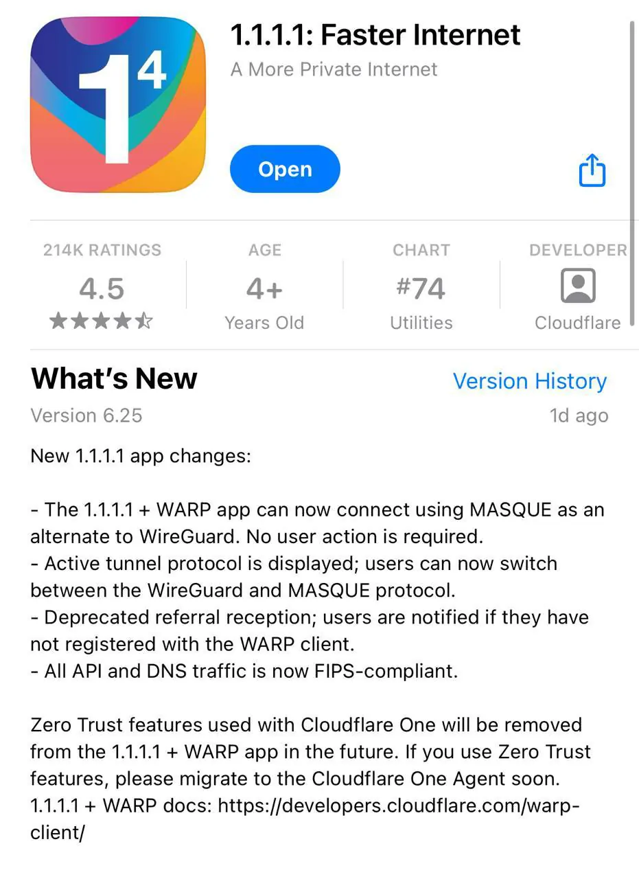 CloudFlare Warp现可选MASQUE协议